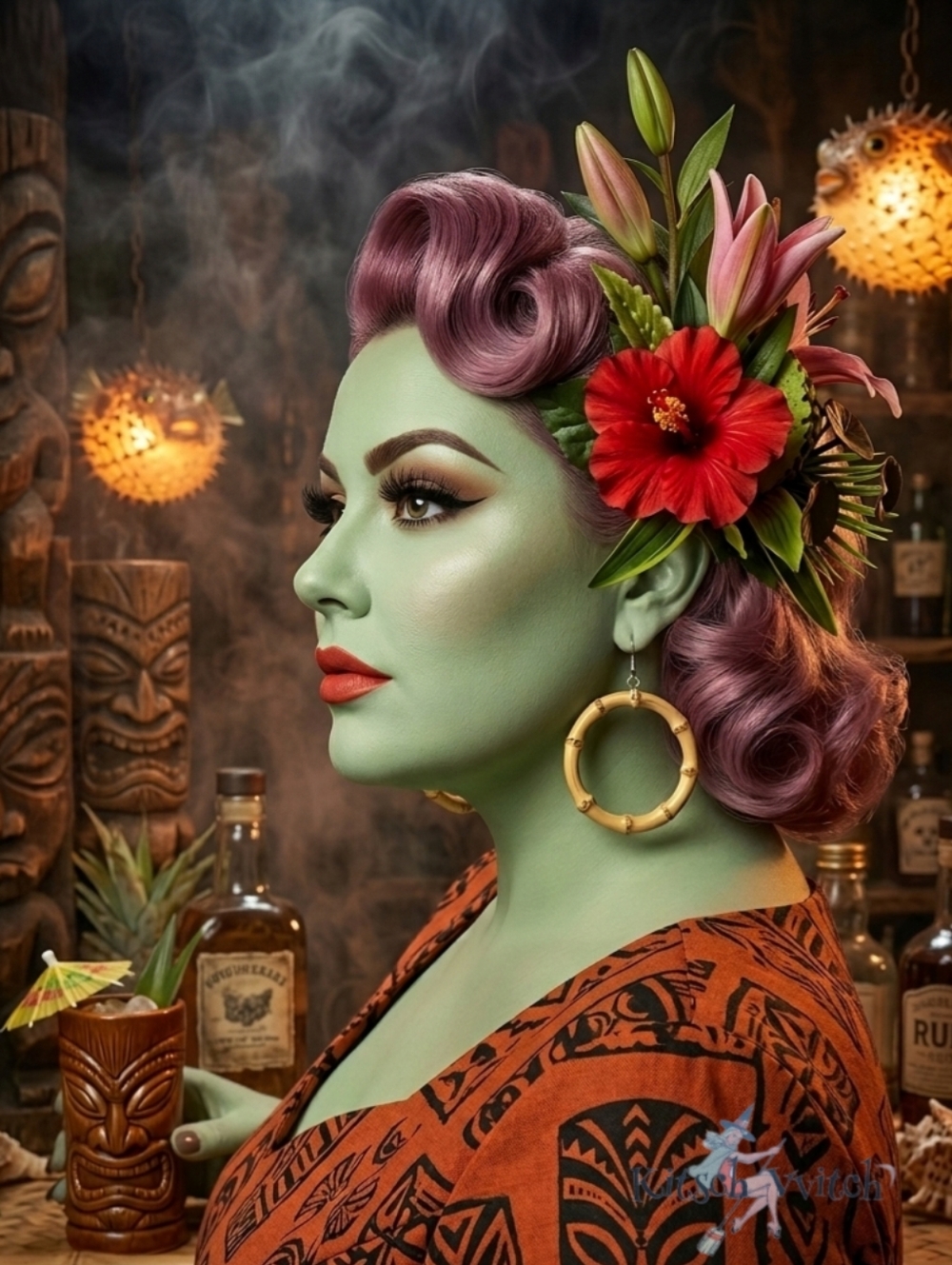 🍹🗿Tiki Exotica Natural Bamboo Hoop Earrings🦩✨️NEW✨️